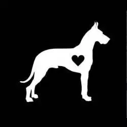 Great Dane Dogs Puppies Vinyl Decal Sticker|WHITE|Cars Trucks Vans SUV Laptops Wall Art|5" X 5.25"|CGS658