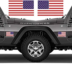 American Flag Decal Stickers for Cars Truck Jeep Windows Laptop Helmet (3.5'' x 5.8'', 1 Pair)