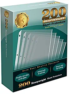 200/Box Clear Heavyweight Poly Sheet Protectors by Gold Seal, 8.5" x 11"