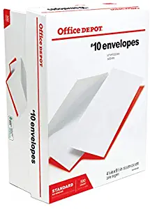 Office Depot All-Purpose Envelopes, 10 (4 1/8in. x 9 1/2in.), White, Box of 500, 12010