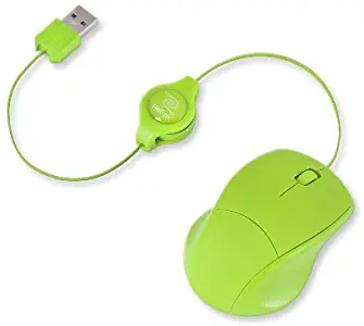 ReTrak Retractable Optical Mouse, Green (ETMOUSEGN)