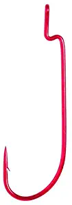 Eagle Claw L095JBRFH2/0 Lazer Worm Z-Bend Sproat Hook, Red Finish