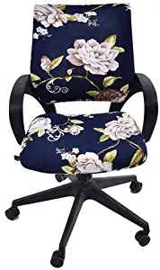 Baiancy Office Chair Cover Stretchable Desk Chair Covers with Floral Pattern Replaceable Rotating Computer Chair Protective Slipcover