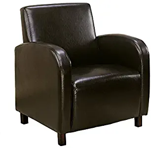 Monarch Specialties I 8050 Leather-Look Accent Chair Dark, 27" L x 28" D x 33" H, Brown