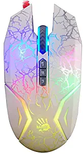 Bloody N50 Infinity Shatter Wired Optical Gaming Mouse with LED Lighting | Gaming Grade Sensor | 8 Programmable Buttons | Notebook & PC | 4000DPI - Ivory White
