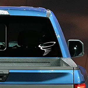 Tornado Vinyl Sticker - White - Car Bumper Window Sticker 3" x 2"