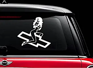 MUDFLAPS CHEVY GIRL (White 9") Vinyl Decal Sticker for Car Automobile Window Wall Laptop Notebook Etc.... Any Smooth Surface Such As Windows Bumpers