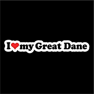 KCD I Love My Great Dane Dog Vinyl Decals Stickers(Two Pack!!!) Cars Trucks Vans Walls Laptops Cups|Full Color|2-7.5 X 1 in Decals|KCD799