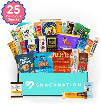 SnackNation - Ultra-Premium Healthy Office Snack Box Subscription Deluxe Variety Bars, Chips, Sweets for Employees, Meetings, Holidays: 25 Snacks