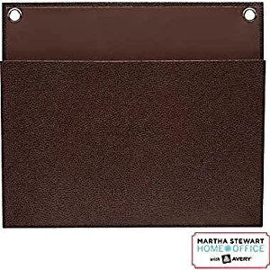 Martha Stewart Home Office with Avery Large Shagreen Pockets, 12" x 10-1/4" Brown