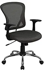 Flash Furniture Mid-Back Dark Gray Mesh Swivel Task Office Chair with Chrome Base and Arms