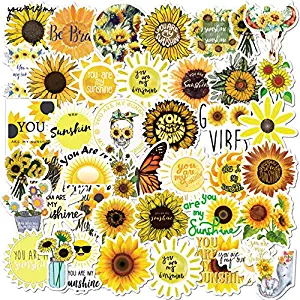 Sunflower Stickers Pack 50pcs for Laptop Water Bottles Hydro Flask Phone Suitcase Fridges Skateboard Bike(50 Pack)