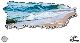 GT Graphics Puerto Rico Waves Tropical Paradise - Vinyl Sticker Waterproof Decal