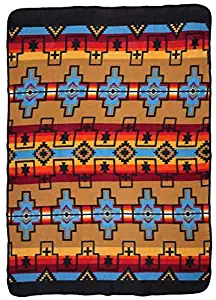 El Paso Designs - Native American Southwest Warm Smooth Cozy Lodge Blanket - Ideal for Cabin, Home, Cottage, Chalet, or Stadium Games (Fits Twin Bed) - 80 inches x 60 inches (Cruces A)