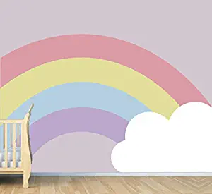 e-Graphic Design Inc Rainbow and Cloud - Nursery Wall Decal for Baby ROM Decorations - Mural Wall Decal Sticker for Home Children's Bedroom (J231) (Wide 40